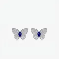 Orecchini a farfalla blu reale in argento sterling 925 con pavé di zirconi scintillanti - Argento sterling 925 / Argento 925