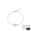 S925 Silber Kreuz Armband mit Moissanit Besatz und offiziellem GRA Zertifikat - 925er Silber / Armband