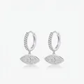 Pendientes de aro en plata S925 con colgantes de ojo de la suerte y circonitas brillantes - Plata 925 / Plata de ley 925