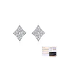S925 silver rhombus moissanite studs with GRA certificate for women - 925 Silver / Cube Style