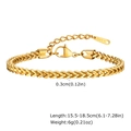 Bracciale a catena intrecciata in acciaio inossidabile dorato da donna con lunghezza regolabile - Oro
