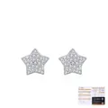 Star-shaped S925 sterling silver moissanite stud earrings with GRA certificate - 925 Silver / Star Style
