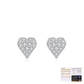 S925 sterling silver heart-shaped stud earrings featuring VVS1 moissanite pave setting - 925 Silver / Heart Style
