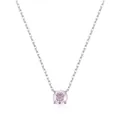 S925 sterling silver necklace with a 6mm rose cut light pink zircon pendant - 925 Silver / Light Pink-6MM