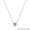Pink faceted gemstone pendant in S925 sterling silver with a 6mm diameter size - 6mm Diameter Pendant (S925 Sterling Silver) / 925 Silver