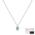 Pear cut moissanite pendant necklace in silver with professional GRA certificate - 925 Silver / 925 Sterling Silver