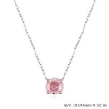 Pink rose cut gemstone pendant necklace in S925 sterling silver with 8mm round stone - 8mm Diameter Pendant (S925 Sterling Silver) / 925 Silver