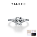 Elegante ring van S925 zilver met 1ct ovale moissanite en GRA-certificaat - Amerikaanse maat 5 / Zilver