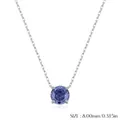 S925 sterling silver necklace featuring a 8mm round purple rose-cut stone pendant - Round Style (8mm) / 925 Silver