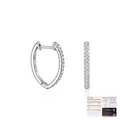 U-förmige S925 Sterling Silber Creolen mit brillantem Moissanit-Pavé-Besatz für Damen - Herz Moissanit Creolen (Mit GRA Box) / Silber (S925 Sterling Silber)
