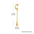 Μίνιμαλ επιχρυσωμένο σκουλαρίκι ear cuff από ατσάλι με λεπτή αλυσίδα και κρεμαστό δάκρυ - Χρυσή Σταγόνα (ED-820G01-1)