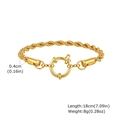 Pulsera de cadena de cordón dorado de 4mm con cierre de resorte decorativo para mujer - Estilo de Textura Torcida (BR-2465G)
