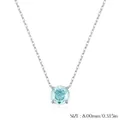 Collier élégant en argent S925 avec une pierre précieuse bleue ronde de 8mm taillée - Grand Pendentif Rond (Argent Sterling S925) / Argent 925