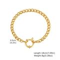 Pulsera de cadena NK dorada con cierre de anillo de resorte, ancho 5mm y largo 18cm - Estilo de Eslabones Ovalados (BR-2468G)