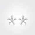 Boucles d'oreilles étoile de mer en argent S925 avec perles et design marin élégant - Boucles d'Oreilles Clous Étoile de Mer / Argent 925