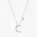 Elegante collar de plata de ley S925 con colgantes de luna creciente y estrella - Plata de ley 925 / Plata 925