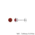Elegante 925 sterling zilveren oorknopjes met 5mm rode granaat en vlindersluiting - 925 zilver / S925 Sterling Zilver (5mm)