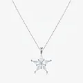 Collar de estrella de plata esterlina S925 con cristales de circonita en cadena fina - Plata 925 / Plata de ley 925