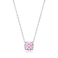 Elegante collar de plata S925 con un colgante de gema rosa con corte octogonal - Plata 925 / 8mm / Rosa (8mm)