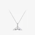 S925 Sterling Silber Meerjungfrauenschwanz Halskette mit Zirkonia-Steinen auf O-Kette - 925er Silber / Silber