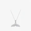 Elegante collar de plata S925 con colgante de cola de sirena perlas y cristales - Plata 925 / Plateado
