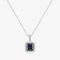 Collana in argento S925 con ciondolo in cristallo arcobaleno e montatura a halo - Argento 925 / Argento