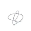 Minimalistischer S925 Sterlingsilber Ring mit stilvollem geometrischem Kreuzdesign - Überkreuzte Linie Offener Stil