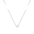 Minimalistische 925 Sterling Silber Stern Halskette mit poliertem Spiegelglanz-Anhänger - 925er Silber / Silber