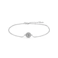 Funkelndes S925 Sterlingsilber Halo Armband mit rundem Mikro-Pavé-Anhänger - Silber