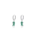 Orecchini a cerchio dinosauro in argento 925 con ciondoli in zircone verde - Argento 925 / Argento (Zirconia Verde)