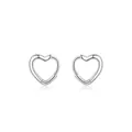 Orecchini a cerchio a cuore in argento sterling 925 con finitura lucida a specchio - Argento 925 / Argento