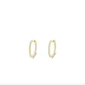Elegantes pendientes de aro en plata S925 bañada en oro con micropavé de circonitas - Dorado