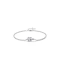 Bracciale a sfere in argento sterling S925 con pietra quadrata in zircone cubico - Argento 925 / Argento