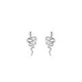 Orecchini a perno a serpente minimalisti in argento sterling S925 finitura lucida - Argento 925 / Argento