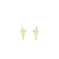 Eleganti orecchini a lobo a forma di serpente in argento S925 dorato con finitura lucida - Argento 925 / Oro