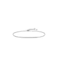 Minimalist S925 sterling silver bar bracelet with pave set cubic zirconia stones - 925 Silver / 925 Sterling Silver