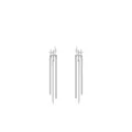 Elegante S925 Sterling Silber Quastenohrringe mit Mikro-Set-Sternsteckern und Ketten - Lange Quaste (RHE866) / Silber