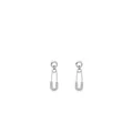 Pendientes de imperdible en plata de ley 925 con micropavé de circonitas muy brillantes - Plata 925 / Plateado