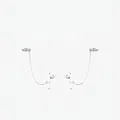 Cadena de pendientes anti-pérdida de plata S925 para auriculares con manguito de circón - Plata de ley 925