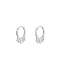 Elegante S925 sterling zilveren oorringen met vijf sprankelende micro-pave bedels - 925 zilver / Zilver