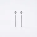 Elegant S925 sterling silver long fringe tassel earrings with sparkling micro-inlaid zircons - 925 Silver / 925 Sterling Silver