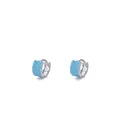 S925 sterling silver hoop earrings with pavé turquoise stones and a secure snap closure - 925 Silver / 925 Sterling Silver