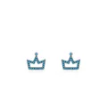 Eleganti orecchini a corona in argento S925 con pietre turchesi da donna - Argento 925 / Argento sterling 925