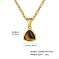 Gouden roestvrijstalen ketting met een driehoekige tijgeroogsteen hanger voor uniseks - Driehoek Tijgeroog Enkele Hanger (PN-2200)