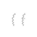 Funkelnde S925 Sterling Silber Wellenohrstecker mit Pavé-Zirkonia-Besatz für Damen - S925 Sterling Silber Stil / 925er Silber