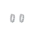 Elegante S925 zilveren oorringen met schitterende zirkonia en luxe micro-pave afwerking - 925 zilver / Zilver