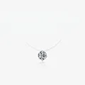 Collier invisible minimaliste en argent massif avec un pendentif rond en zircone brillant - Blanc