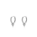 S925 sterling silver hoop earrings with micro-paved cubic zirconia triangular drops - 925 Silver / Silver
