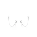 Fashionable anti-lost earring chains for wireless earbuds with sparkling rhinestone decor - 925 Silver / Silver