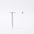Elegant S925 sterling silver asymmetric HAPPY letter fringe tassel drop earrings - 925 Silver / Silver